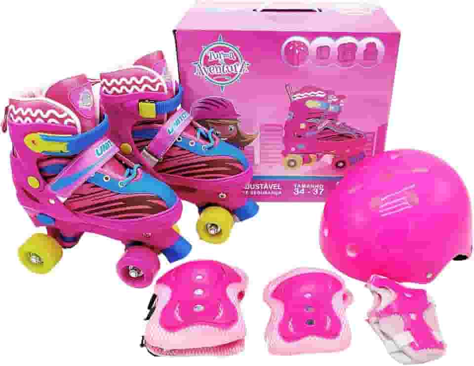 Patins Quad Unitoys Ajustável 30/33 Rosa Ref.1464S
