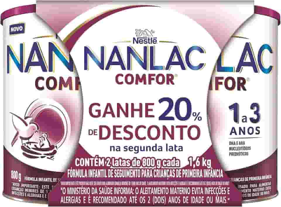 Fórmula Infantil Nanlac Comfor 1 a 3 anos 800g 2 unidades