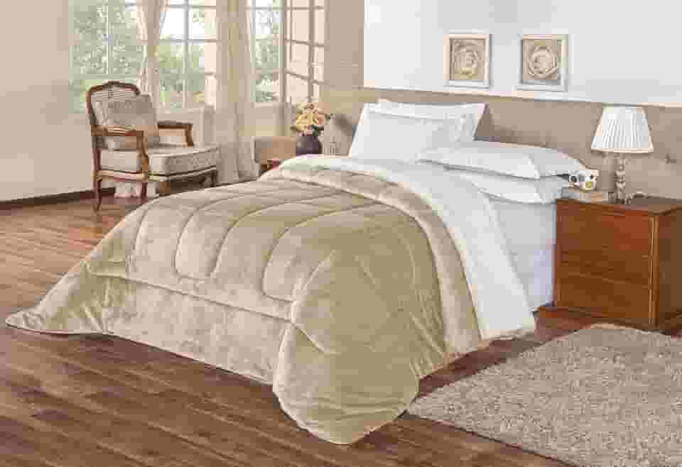 Coberdrom Inverno Dupla Face Grosso Super Quentinho - Manta & Sherpa - Matelado (Cáqui, Queen 2.40 x 2.20m)