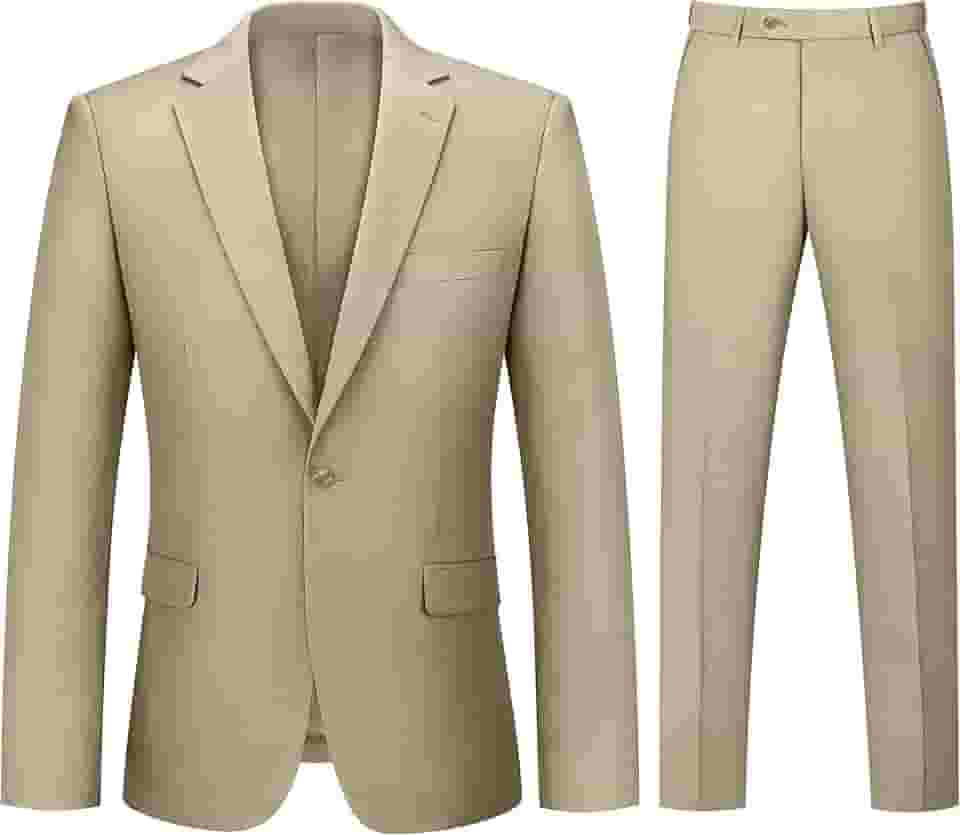 Terno masculino de 2 peças para homens, um botão, caimento justo, jaqueta e calça lisa, conjunto de smoking, festa de casamento de negócios