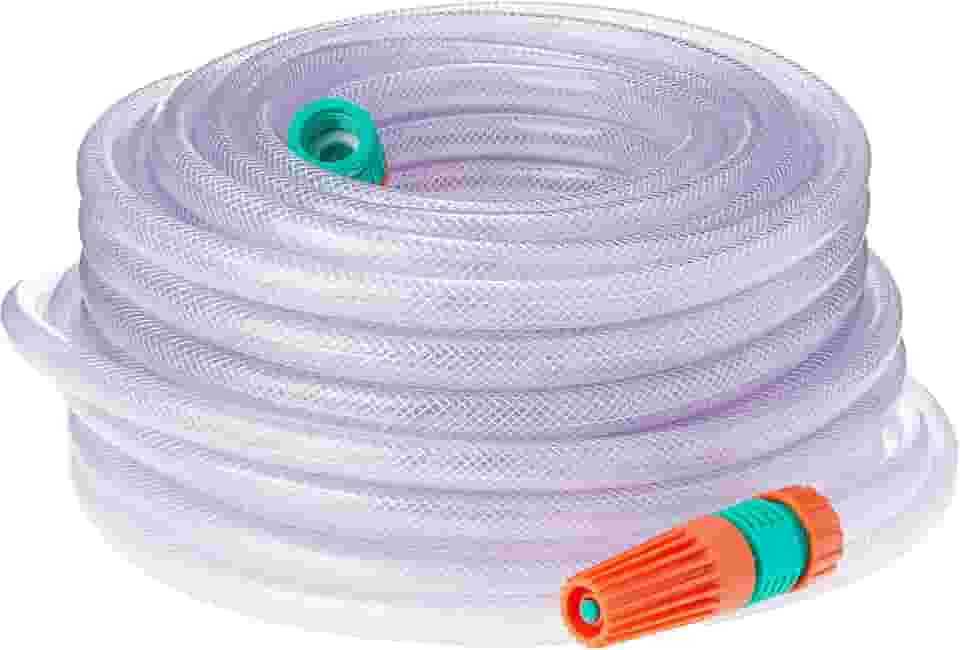 Mangueira Flex para Jardim, com Engates Rosqueados e Esguicho, Tramontina, 30 M, Transparente