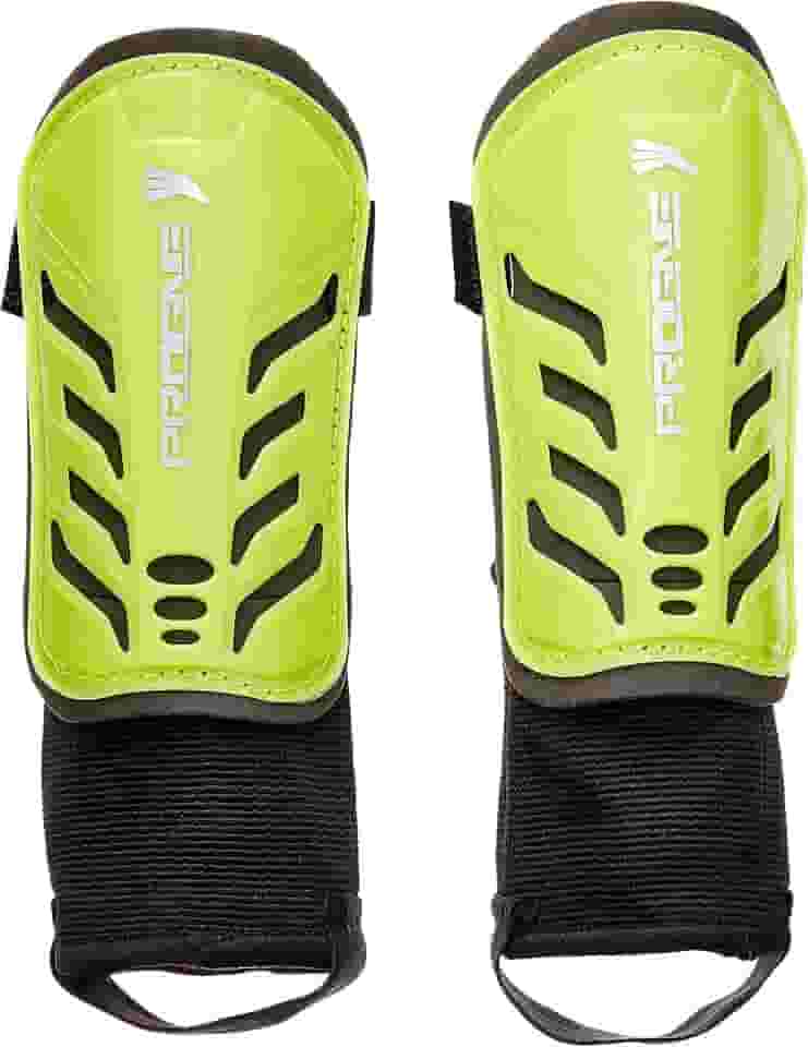 Caneleira Futebol Futsal Society Baby Com Tornozeleira - Amarelo Fluor - Par