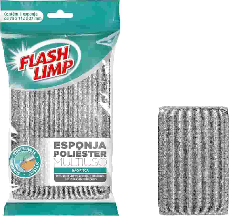 Flash Limp - Esponja Para Lavar Louças Multiuso Poliéster Limpa Sem Riscar - EP1416360