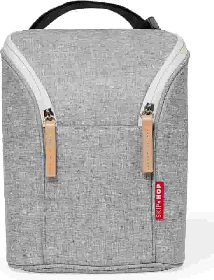 Bolsa Térmica para mamadeira Double Bottle Bag (Grab & Go) - Grey Melange Skip Hop, Skip Hop, Cinza