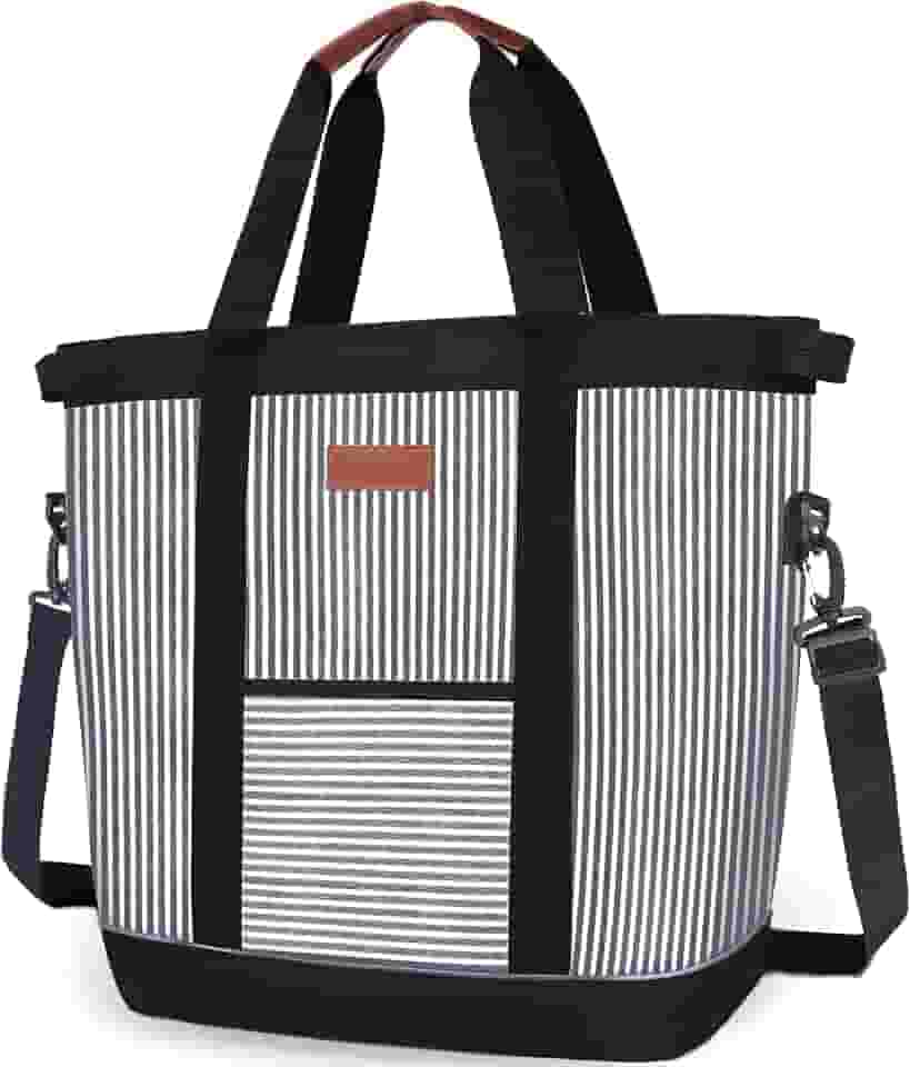 INSMEER Bolsa Térmica Grande Portátil - 45 latas/35L, Mochila Termica DobráVel Macia, Bolsa Térmica Feminina à Prova De Vazamentos/Isolada/ReutilizáVel Para Praia, Acampamento, Supermercado