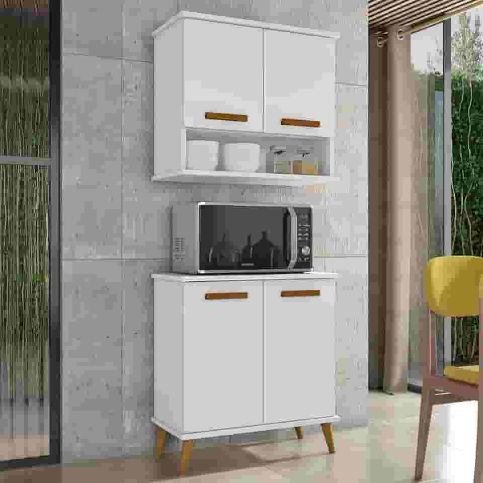 Kit de Cozinha Mavi – Balcão + Armário Aéreo para Transformar Sua Cozinha (Branco)