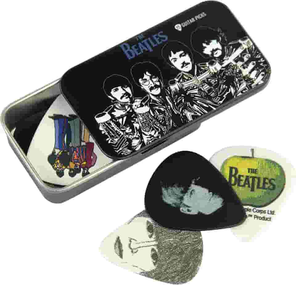 Palheta para guitarra D'Addario Accessories Beatles, colecionáveis com lata, pacote com 15, Sgt. Pepper
