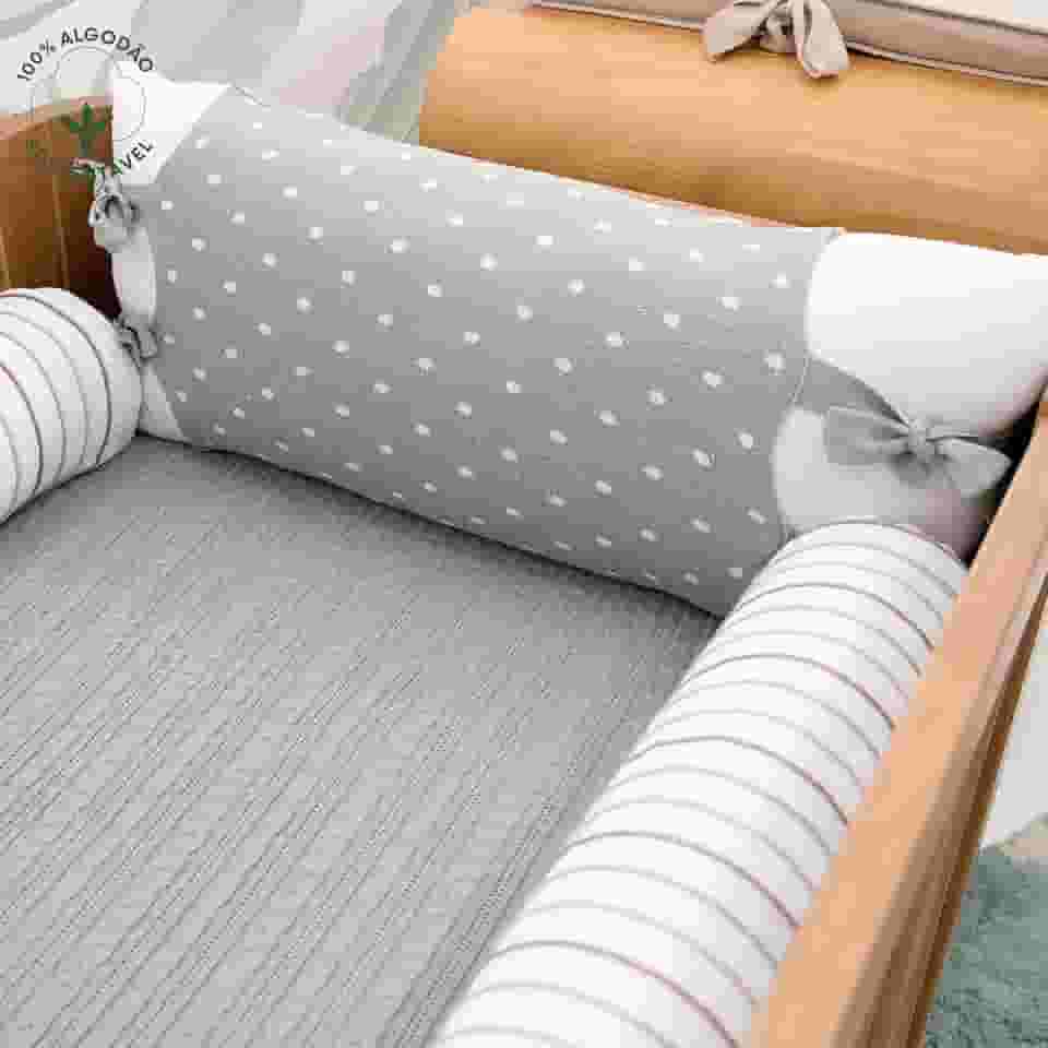 Kit Enxoval Berço 05 Peças em Tricot de Algodão Sustentável Sonho Verde Oliva – Aime Baby