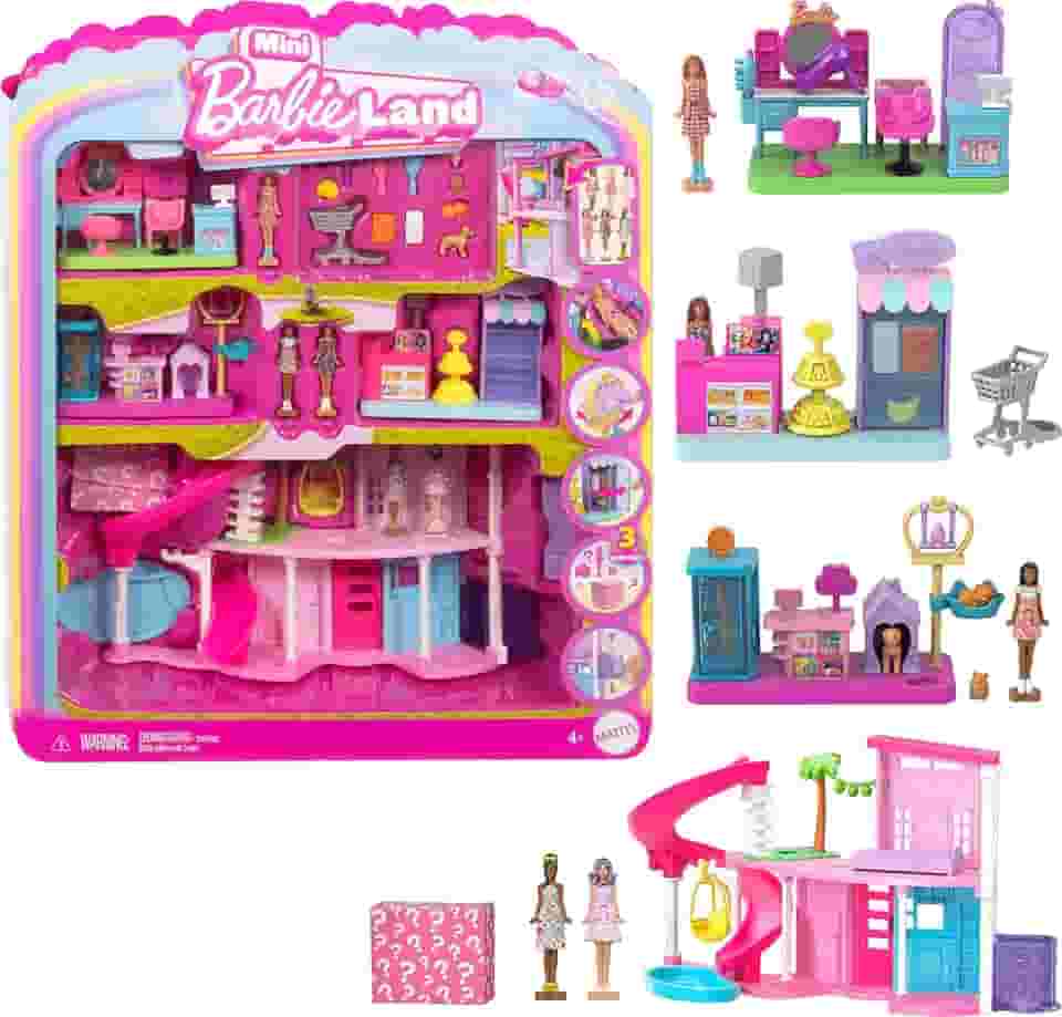 Barbie Mini BarbieLand Conjunto de Brinquedo Pacote Mundo Miniatura para crianças a partir de 4 anos
