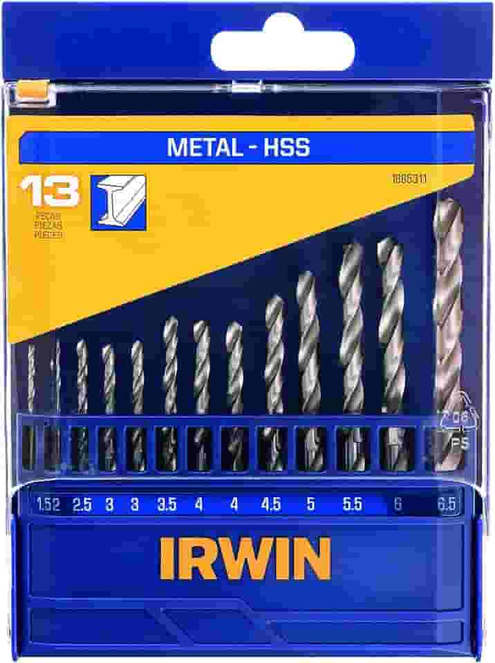 IRWIN Conjunto de Brocas para Metal com 13 Peças de 1,5mm a 6,5mm 1865311