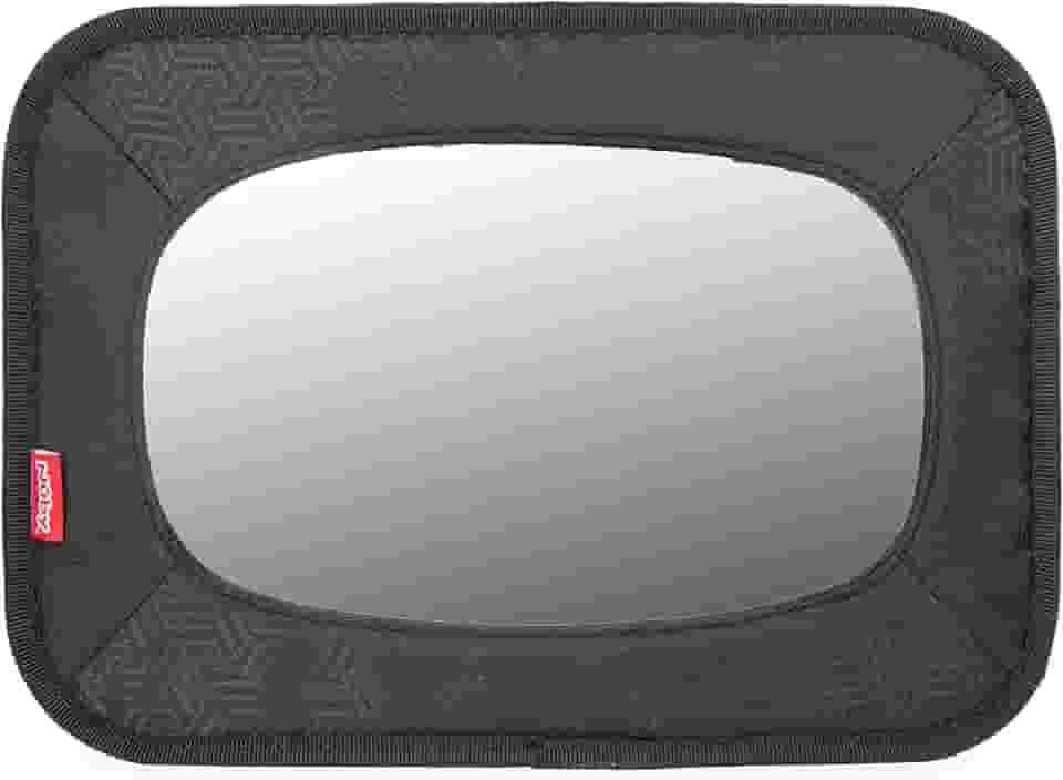 Nuby Espelho de bebê para banco traseiro com alças totalmente ajustáveis, resistente a quebras, instalado em segundos, preto