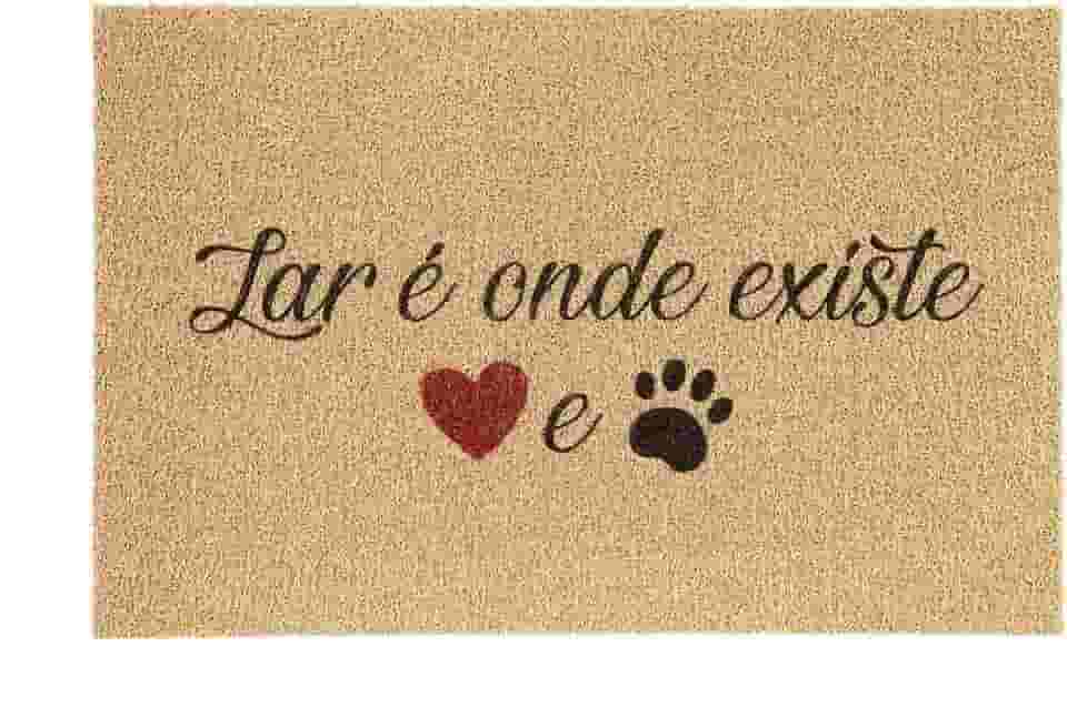 Capacho Pet Vinil Kapazi 40x60cm – Lar Onde Existe Amor | Tapete para Entrada Antiderrapante e Decorativo