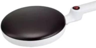 Panquequeira Elétrica Antiaderente, Branca, para Crepes e Panquecas, com Espátula de Madeira, Base Aquecedora