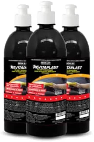 Revitaplast Revitalizador para Plásticos, Interno e Externo Resistnte a Água para Automóveis, Embarcações, Aeronaves e Peças de Plástico em Geral, Frasco com 500 ml