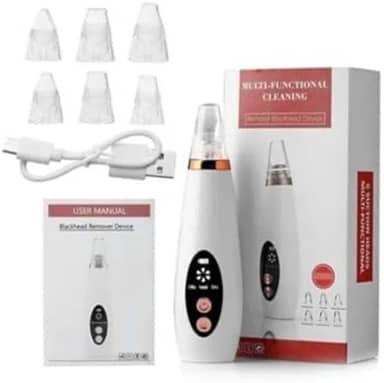 Removedor de Cravos Extrator Sugador Espinhas Poros Cleaning Acne a Vácuo Elétrico Aparelho Sucção Dermobrasão Recarregável USB Portátil Peeling Limpeza Facial Aspirador Cuidados Rosto Nariz Máquina Espremedor Tirar Cravos FAZING (Rosa)