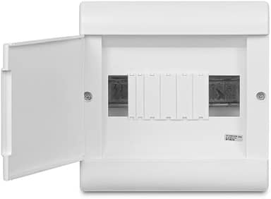 Quadro Embutir Ouro Box 08 Módulos Din Porta Opaca Steck Branco 8 Módulos