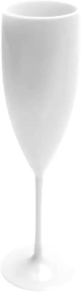 10 Taças de Champanhe Sólido Acrilico 140 ml Aniversário Casamento Festa Evento Balada festival Espumante Chandon (Branco)