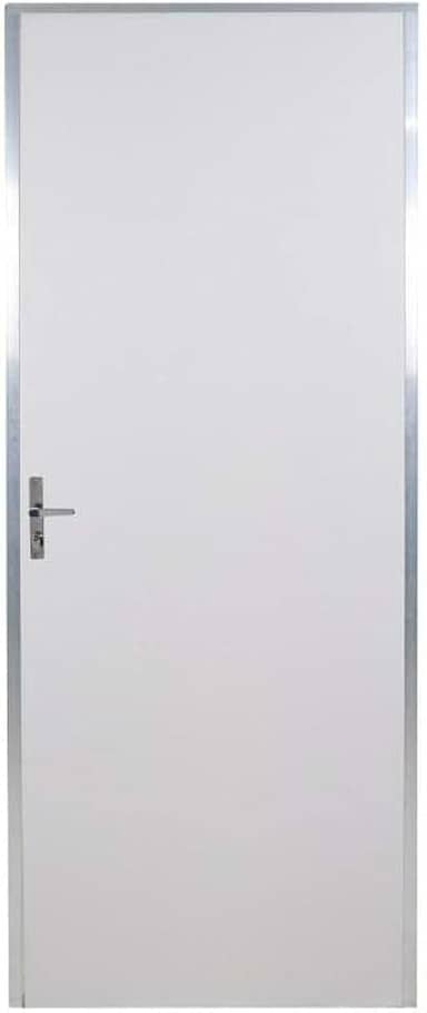 Kit Porta de Madeira Lisa 212x75cm com Batente de Aluminio 3,6cm Ecomadeiral Mgm Branco