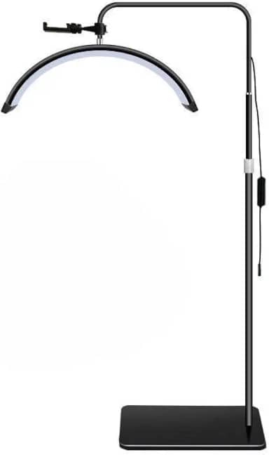 Ring Light Meia Lua, Luminaria Meia Lua Estetica Mesa 3 Tons Ajustavel Salao Beleza Limpeza de Pele(Preto)