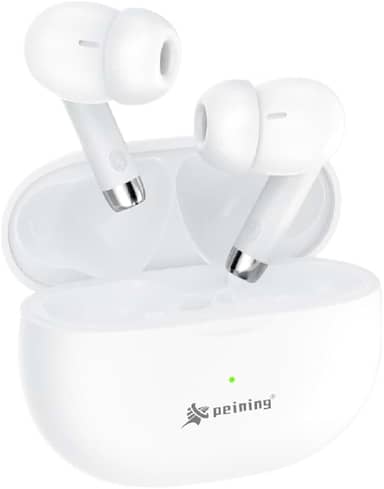 Fone de Ouvido Bluetooth 5.4 Sem Fio TWS – Microfone Embutido, Cancelamento de Ruído, Bateria Longa, IPX4 à Prova D’Água, Design Esportivo Ergonômico, Compatível com iPhone e Android (Branco)