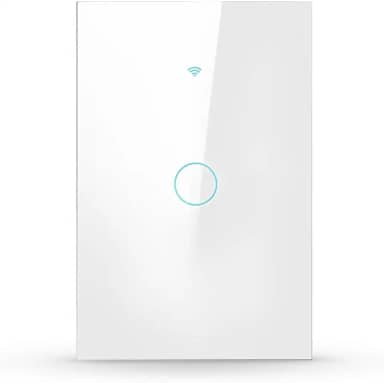 Interruptor Inteligente Wi-Fi Branco 1 Botão 2.4 GHz Smart Touch Bivolt Compatível com Alexa, Google Home, Tuya Neutro Paralelo Virtual