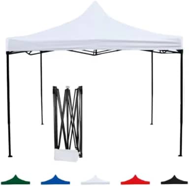 Barraca, Tenda Gazebo 3x3 Sanfonada Aço Galvanizado, Para Feira, laser, Praia, Camping, Estande, Casamento,Jardim (Branca)