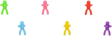 Mimo Style Jogo Marcador de Copos 06 Peças, Com Formato de Homenzinhos Coloridos. Feitos de Silicone. Podem Ser Colocados em Taças e Copos em Festas, Casamentos ou Jantares, SN20087