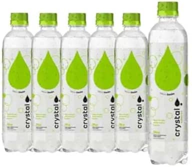 Kit Crystal Água Saborizada com Gás, 6 Garrafas de 510ml, Sabores Melancia, Morango, Limão e Tangerina (6 Unidades)