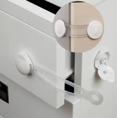 Kit 4 Travas de Gavetas e Armários Segurança para Crianças e Bebês Linha Premium M5 Armarinhos (4 Un)