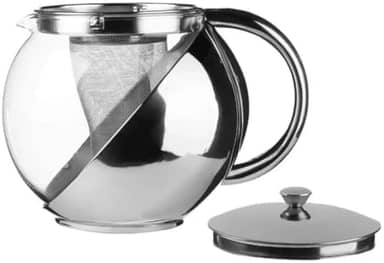 Bule de Chá com Infusor em Aço Inox – Chaleira de Vidro Resistente 700ml para Chá Quente ou Gelado - NEXUS MARKET