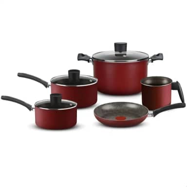 Rochedo, Jogo de Panelas Facilita Vermelho 5 Pecas Rochedo