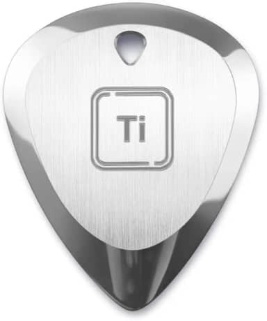 Palheta de guitarra de titânio premium Ti-Geek com 2,8 mm de espessura, prata metálica para metal, baixo, aderência antiderrapante para guitarra elétrica, pulseira, durabilidade vitalícia - perfeita