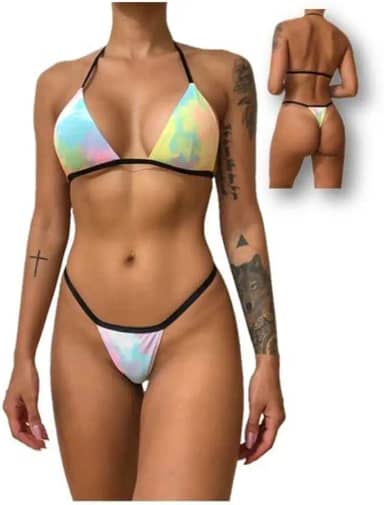Biquini TIE-DYE Biquíni para Marquinha tipo Fita em Tecido (Tamanho único)