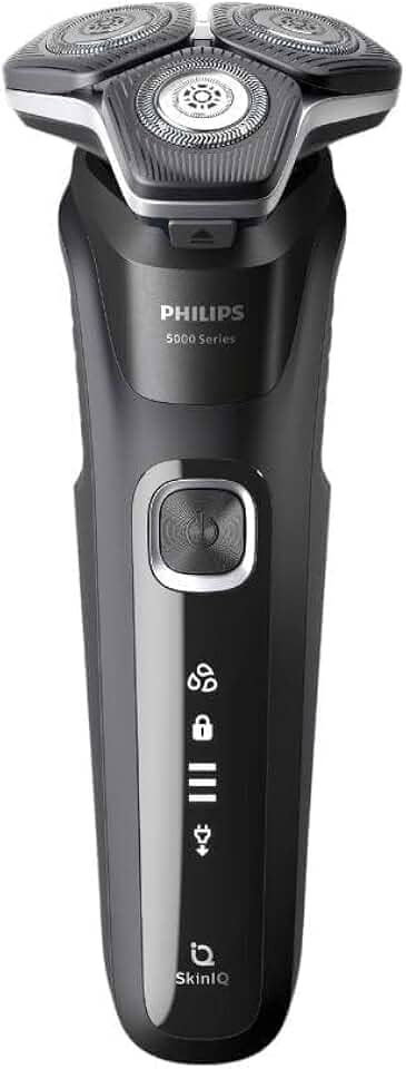 Barbeador Elétrico Masculino Philips SkinIQ S5898/17 Uso Seco e Molhado, Cabeças flexíveis 360-D, com Aparador de 5 alturas, Carregamento Rápido - Bivolt