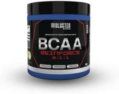 Bluster Nutrition, BCAA 8:1:1, Aminoácidos essenciais + vitamina B6, Reinforce, em pó, Sabor limão, 300 gramas