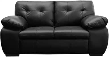 Sofá de Couro Marselha 2 lugares - Preto