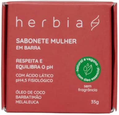 Sabonete íntimo Mulher em barra Natural e Vegano 35g Herbia