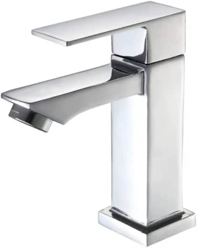 Torneira Banheiro Luxo Quadrada 1/4 Volta Inox Aço Cromada
