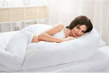 Travesseiro de Corpo King Xuxão Chuchão Abraço Toque de Pluma Pena 150x50cm Inodoro, Antialérgico Branco