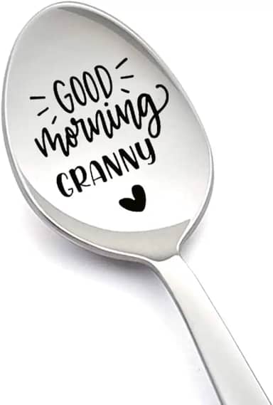 Presente para avó vovó do neto, neta, bom dia, colher de avó para avó, avó, presentes de aniversário de Natal para avó, avó, colheres de café