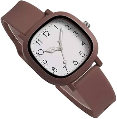 Relógio Feminino Quadrado Analógico, Pulseira de Silicone, Mostrador Esportivo, 3 Cores