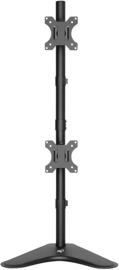 Suporte de Mesa Articulado em Torre, 2 Monitores de 15'a 32', Até 8kg Por Tela, Ergonômico, Ajuste de Altura e Lateral, Preto, T80N2V, ELG