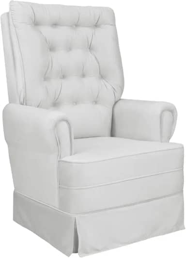 Poltrona de Amamentação Balanço e Puff Veludo Bege Eloisa-Decora Vip Brasil