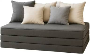Sofá Cama Puff Colchonete 3 em 1 Retrátil Dobrável Compacto Confortável Para Descanso e Decoração(cinza)