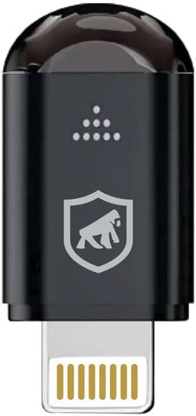 Gshield Controle Remoto Adaptador Infravermelho Universal de Celular para Eletrônicos com Alcance de 10 Metros e Case para Chaveiro, Mini Armor (Lightning, Preto)