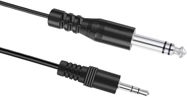 PluCable Cabo de audio P2 estereo para P10 estereo P2P1020 Preto, Conexoes em metal, 2 Metros