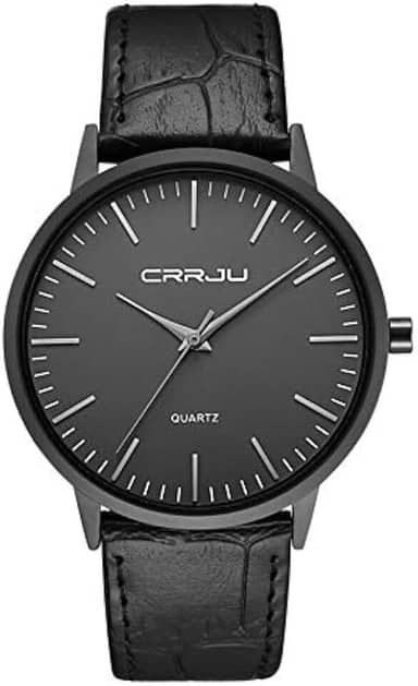 Relógio Masculino Casual Ultra Fino De Luxo Analógico Preto (Preto)