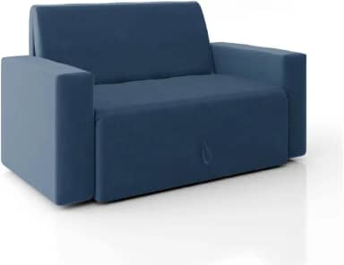Sofá-cama 2 Lugares Pratik 5000 Mamflex Azul Suede