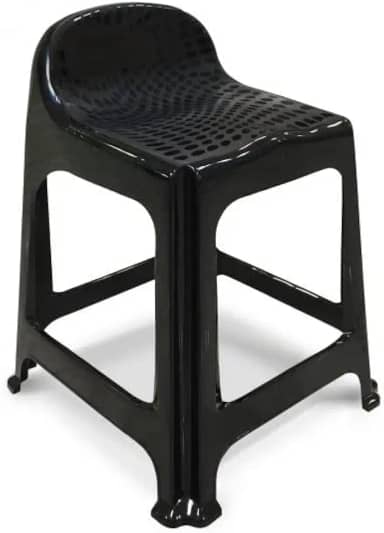 BANQUETA COM ENCOSTO PRETA