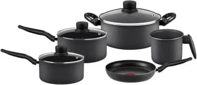 Jogo de Panelas Rochedo Robusta 5 Peças, Grafite, com Antiaderente Resist 3X, reforçado com Partículas Minerais, Alta Espessura, Base Limpa Fácil e Thermo-Sinal